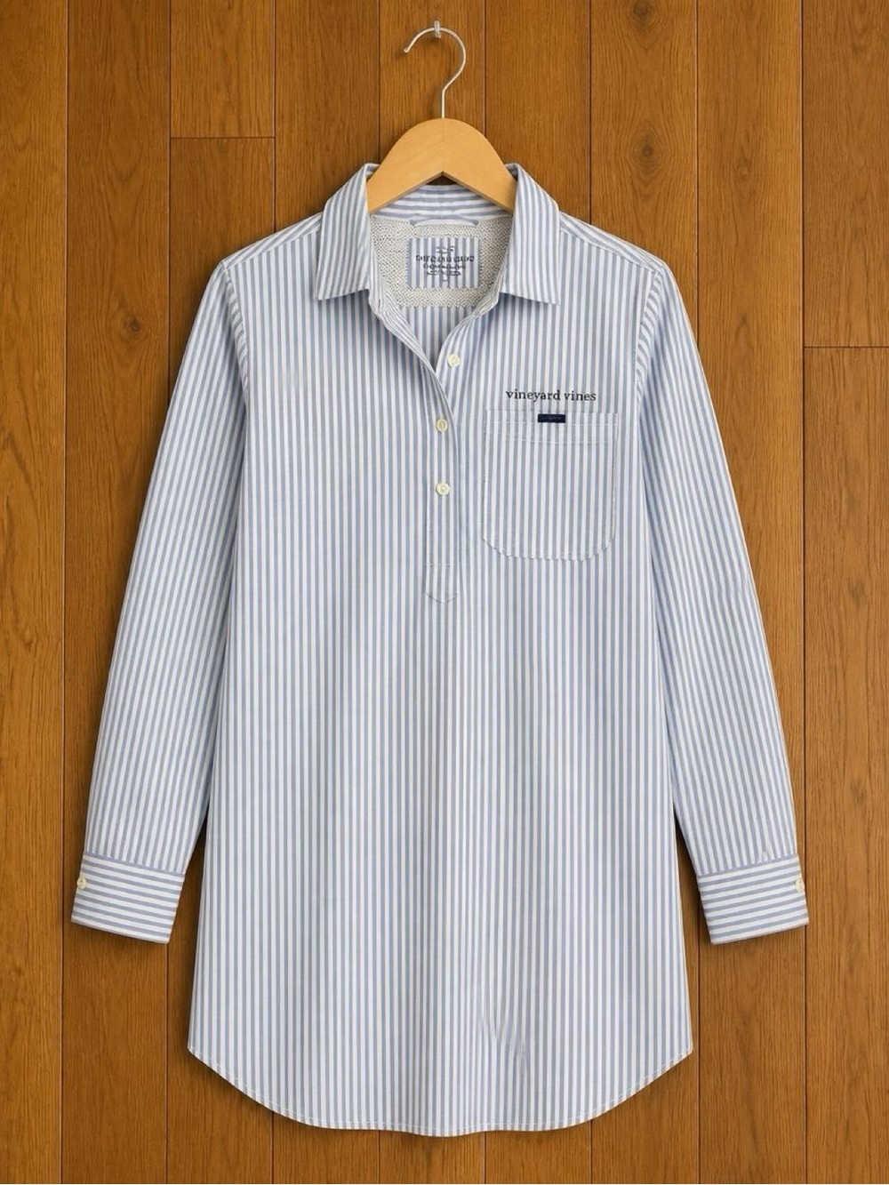 Vineyard Vines Girls S (7/8) Performance Swim Cover Up Blue White Stripe